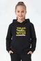 Kangaroo Pocket Hooded Girls' Sweatshirt with Print Detail - 2