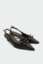 Epsy Bow Detail Women's Bitter Brown Heeled Shoes - 3