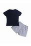 Girls’ T-Shirt & Woven Striped Shorts Set - 7