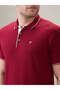 Solid Brand Logo Regular Fit Ruby Wine Polo T-shirt - 4