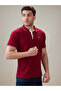 Solid Brand Logo Regular Fit Ruby Wine Polo T-shirt - 2
