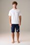 Men's Short Sleeve 100% Cotton Shorts Pajama Set White - 4