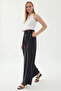 Elastic Waist, Pleated Wide Leg Trousers - 3