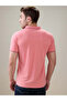 Solid Brand Logo Regular Fit Coral Polo T-shirt - 3
