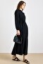 Skirt Flared Self-Adjusting Patterned Dress Black 9443-E - 4