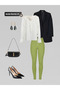 Rib Knit Knitted Corded Fabric High Waist Shaping / Sculpting Pastel Green Leggings No-Show Matte Fabric - 7
