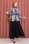 Ethnic Pattern Jacket & Skirt Set Black - 3
