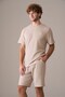 Men's Short Sleeve 100% Cotton Shorts Pajama Set Sand Beige - 4