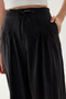 Elastic Waist, Pleated Wide Leg Trousers - 4