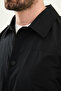 Düz Slim Fit Shirt Collar Bag Pocketed Spring Men's Coat Black - 39661.26Y - 2