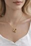 Gold Color Bubble Necklace with Letter E and Steel Chain - 2