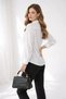 Women's Belt Detailed Woven Fabric Double Breasted Shirt Collar Blouse A7953 - 4