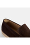 Men's Brown Straw Detail Suede Leather Loafers - 7