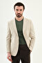 بنقش مربعات قصة ضيقة سترة رجالية بجيب على شكل حرف Y Mono Collar Jacket كاكي - 41485.26Y