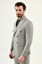 Striped Slim Fit Wide Collar Double-Breasted Men's Jacket Khaki - 41490.26Y - 5