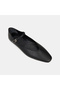Women's Black Adjustable Metal Buckle Piece Set Mary Janes Leather Ballet Flats - 7