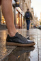 Genuine Leather Shoes Men's Sneakers Comfortable Non-Slip Silicone Sole Black - 4