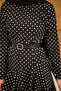 Women's Polka Dot Layered Belt Layered Dress Black - 6