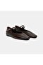 Women's Bitter Brown Adjustable Metal Buckle Piece Set Mary Janes Leather Ballet Flats