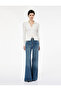 Cotton Spanish Flare Jean Pants - Wide Flare Jean - 2