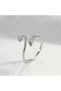 Women's Ring Silver Color Snake Model Brass Zircon Stone Adjustable Brass Non-Tarnish Jewelry - 4