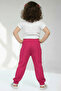 Girl's Fuchia Viscose Elasticated Pocket Ruffle Pants 9235 - 3