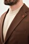 Straight Slim Fit Mono Collar Trousers Belt Buckled Men's Suit Camel - 45435.26Y - 2