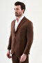 Plain Slim Fit Mono Collar Pocket 100% Linen Men's Jacket Milk Coffee - 41487.26Y - 5