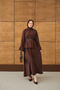 Women's Pleated Belt Tie-Detail Skirt Suit Brown - 6