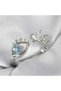 Brass Anti-Tarnish Jewelry Women's Ring Teardrop Model Silver Color Adjustable with Zircon Stone - 4