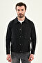 Düz Slim Fit Shirt Collar Bag Pocketed Spring Men's Coat Black - 39661.26Y