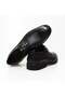 Black Color Lace-Up Genuine Leather Men's Shoes - 2