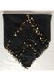 Sequin Crochet Trim Black Cheesecloth Scarf Writing Headscarf Prayer Cloth - 3
