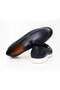 Dark Blue Color Laceless Genuine Leather Men's Shoes - 2
