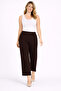 Women's Plus Size Brown, Elastic Waist, Wide Leg Crepe Pants 65N39373