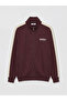 Xside Mürdüm Mock Neck Printed Men's Zippered Sweatshirt