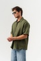 Mach Basic Muslin Linen Fabric Short Sleeve Oversized Shirt - 2