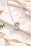 Zircon stone g letter silver color bubble necklace with steel chain