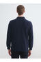 Lcwaikiki Classic Navy Blue Polo Collar Men's Sweatshirt - 4