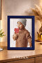 إطار صورة مكتبي بإطار خشبي أزرق سميك مقاس 21 × 30 سم، إطار صورة، أزرق - 2
