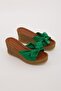Women's High Heel Green Bow Wedge Heel Women's Slippers Heels Slipper Stc1274 - 2