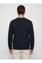 Lcwaikiki Classic Navy Blue Crew Neck Striped Detail Men's Sweatshirt - 4