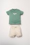 Baby Girl & Kids Soft-Textured Combed Cotton Shorts T-Shirt Set - 2