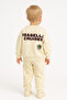 Boy's Cream Arma Detailed Sweatshirt and Sweatpants 2-Piece Set - 2