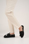 Women's Black Beaded Casual Suede Shoes Tr27Ms07A - 4