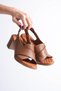Genuine De Leather Rtopedi̇k Poly Sole Tape Women's Sanda Sandals 027