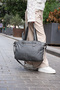 Dark Gray Parachute Fabric Multi-Compartment Lightweight Daily and Travel Bag Shoulder Bag