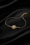 Steel Bracelet with Zircon Stone and Evil Eye Bead Details - 2