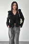 Women's Ruffle Detail Tie-Up Blouse – Stylish Long Sleeve Ruffled Blouse - 4