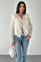 Women's Ruffle Detail Tie-Up Blouse – Stylish Long Sleeve Ruffled Blouse